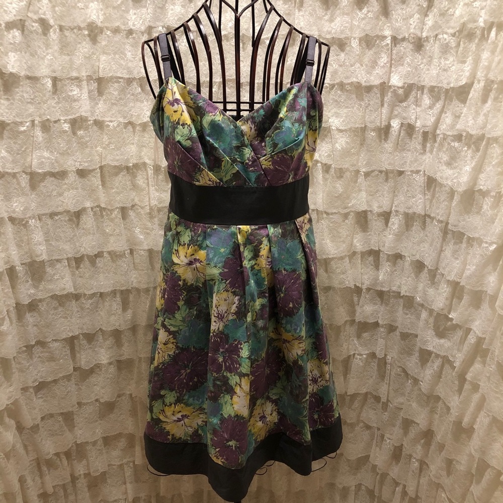 Torrid Size 18 Floral Teal & Purple A-Line Dress